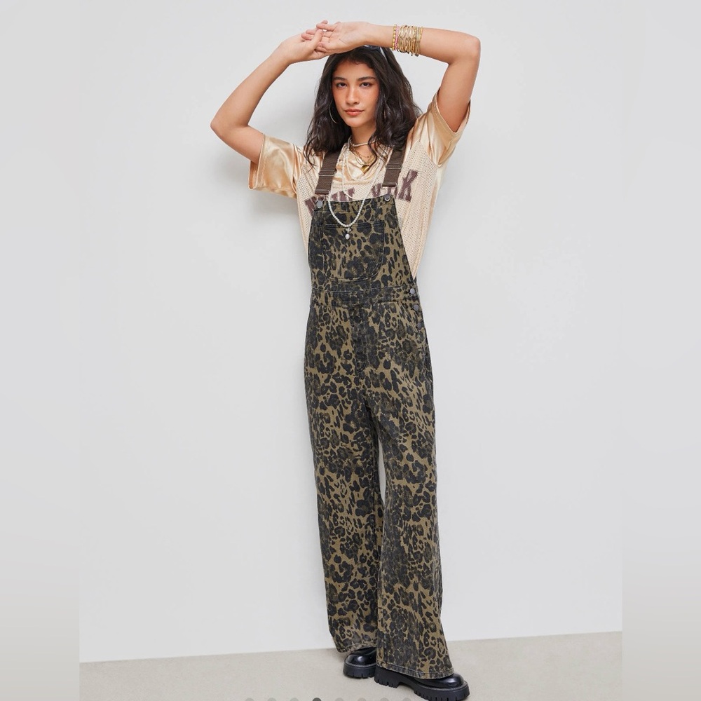 Leopard Print Overalls